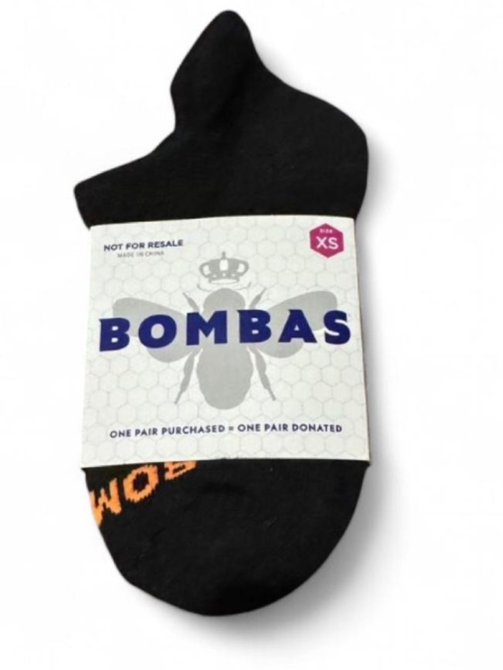 🆕 “Be Better” 1 pair of Bombas Black Ankle Socks with Blue/Orange Bumblebee! 💥